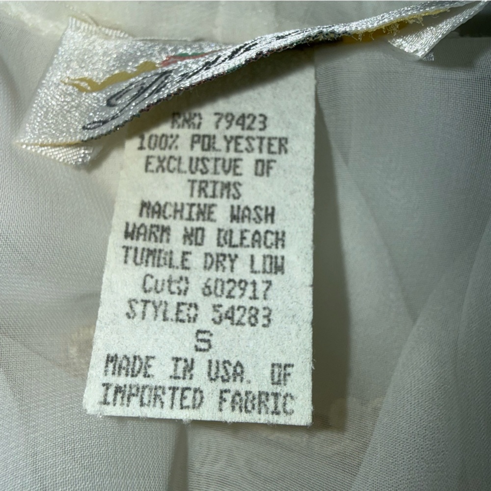 Vintage Dentelle robe and slip dress nightgown set 2 pc sheer lace bridal S/M - Picture 8 of 16